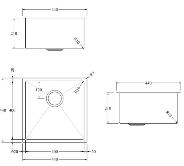 Aspen PVD 400mm Single Kitchen Sink - Brushed Brass