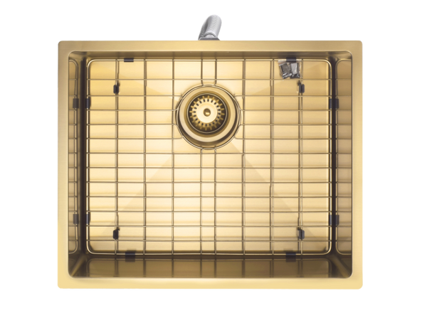 Aspen PVD 500mm Single Kitchen Sink - Brushed Brass