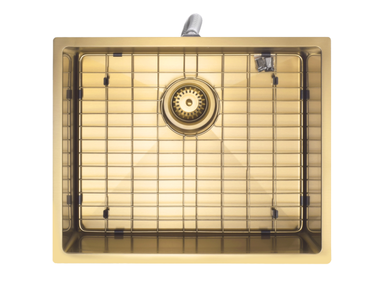 Aspen PVD 500mm Single Kitchen Sink - Brushed Brass