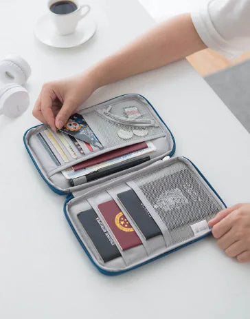 Travel Passport Holder with Multi-Function Organizer