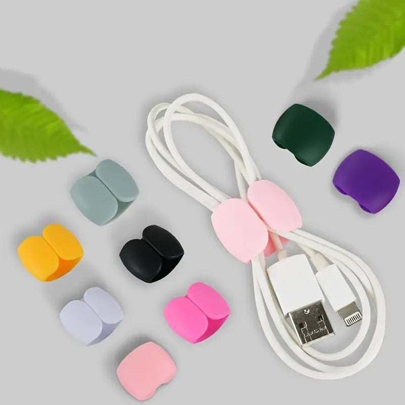 Stylish 10pcs Random Color Data Cable Organizers