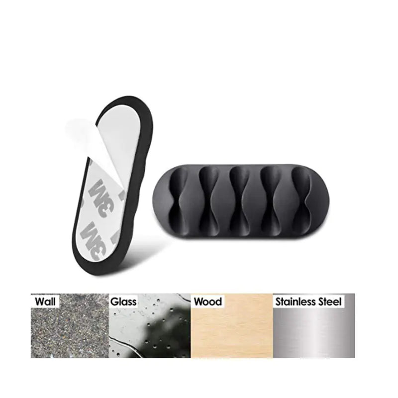 USB Cable Management Hub with Self-Adhesive Clips