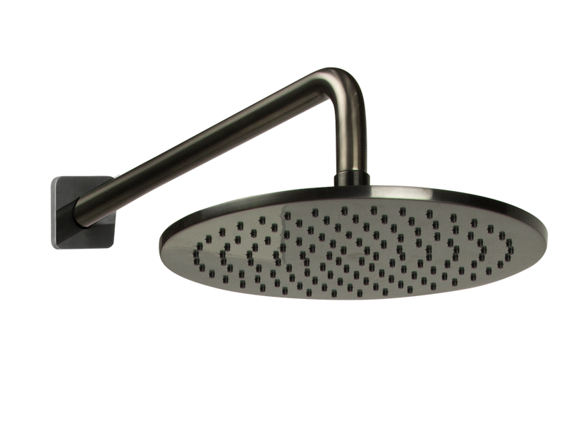 Loft Rain Shower with Wall Arm Gun Metal-Shower Head-Contemporary Tapware