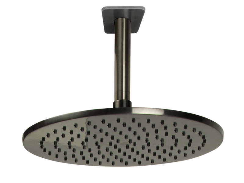 Loft Rain Shower with Ceiling Arm Gun Metal-Shower Head-Contemporary Tapware