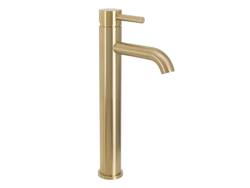 Scarab Tall Basin Mixer Brushed Gold-Basin Mixer-Contemporary Tapware