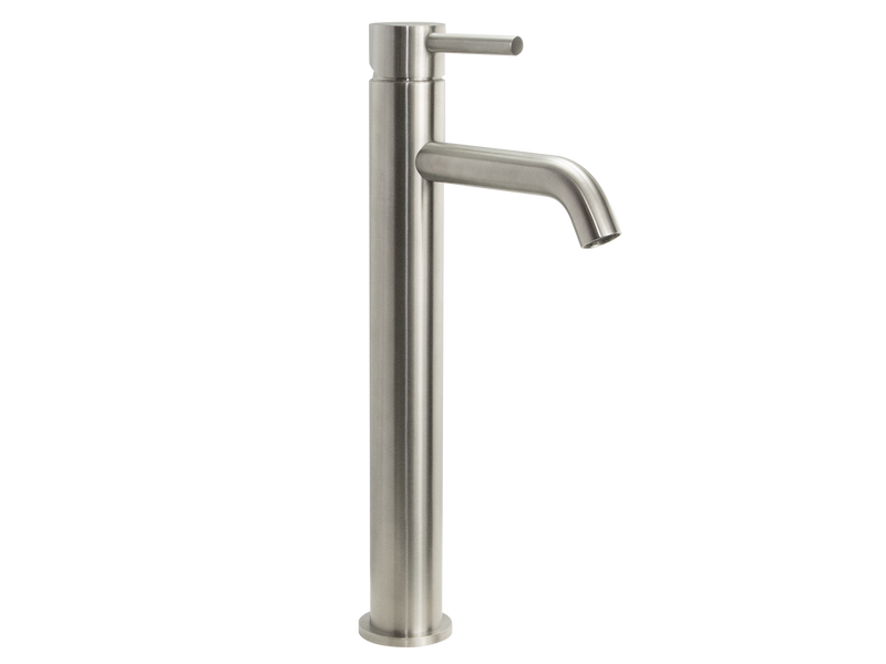 Urban Tall Basin Mixer Brushed Stainless Steel-Basin Mixer-Contemporary Tapware