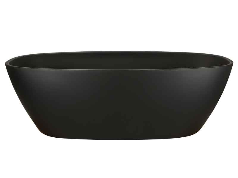 Coco Free Standing Bath 1600mm Matte Black Acrylic-Bath-Contemporary Tapware