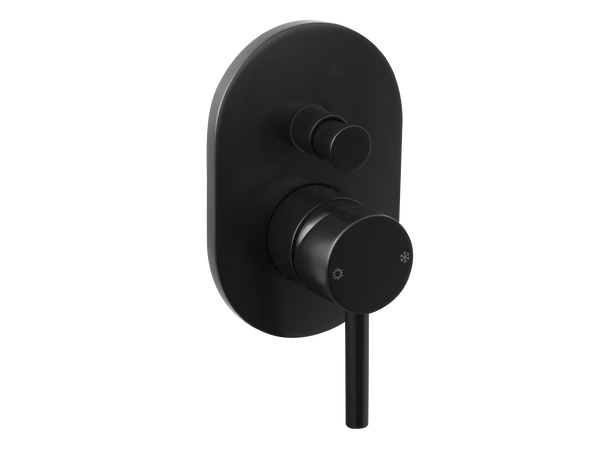 Carbon Shower Divert Mixer Black-Shower / Bath Mixer-Contemporary Tapware