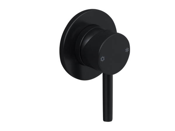 Carbon Round Shower or Bath Mixer Black-Shower / Bath Mixer-Contemporary Tapware