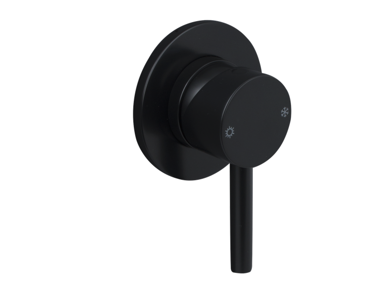 Carbon Round Shower or Bath Mixer Black-Shower / Bath Mixer-Contemporary Tapware