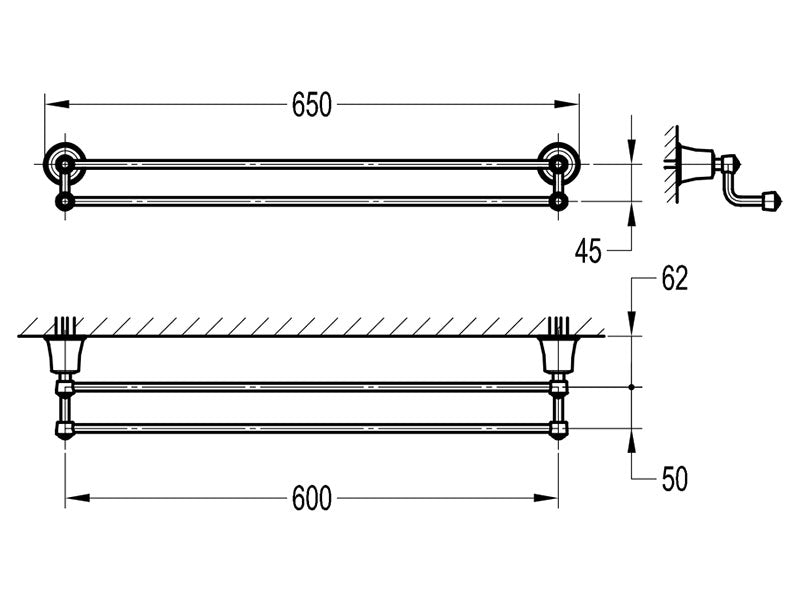 Liberty Double Towel Rail-Contemporary Tapware