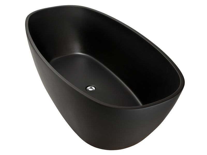 Coco Free Standing Bath 1600mm Matte Black Acrylic-Bath-Contemporary Tapware