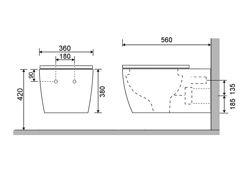 Luci Wall Hung Pan Slim Seat Rimless-Toilet-Contemporary Tapware