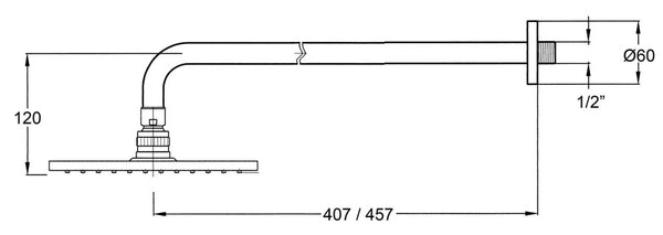 Carbon Rain Shower with Wall Arm-Shower Head-Contemporary Tapware