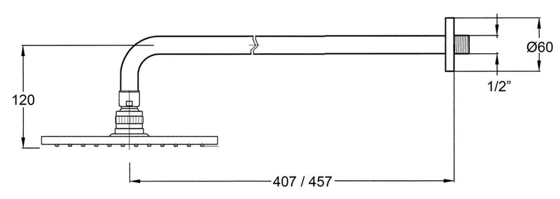 Carbon Rain Shower with Wall Arm-Shower Head-Contemporary Tapware