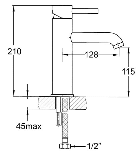 Elisa Mid Basin Mixer-Basin Mixer-Contemporary Tapware