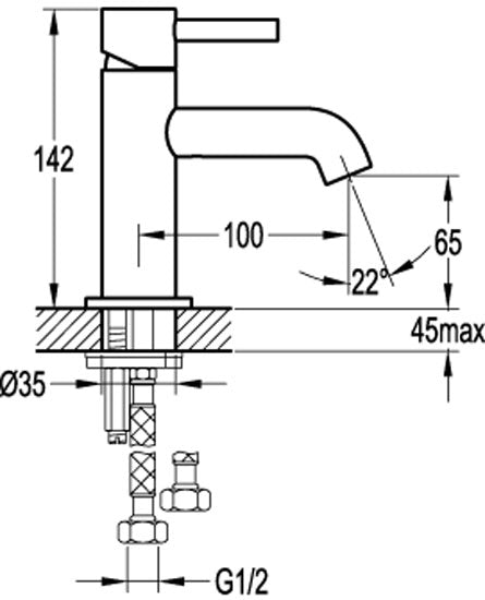 Elisa Mini Basin Mixer-Basin Mixer-Contemporary Tapware