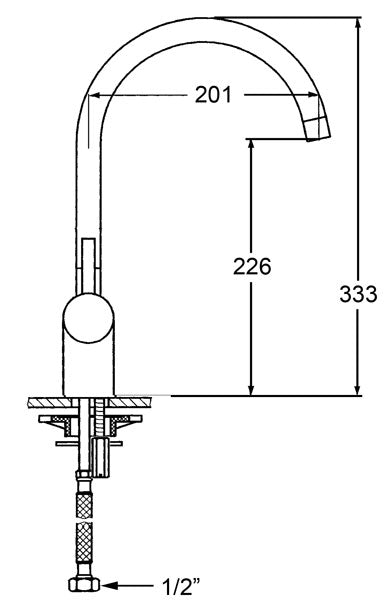 Elisa Gooseneck Mixer-Kitchen Mixer-Contemporary Tapware