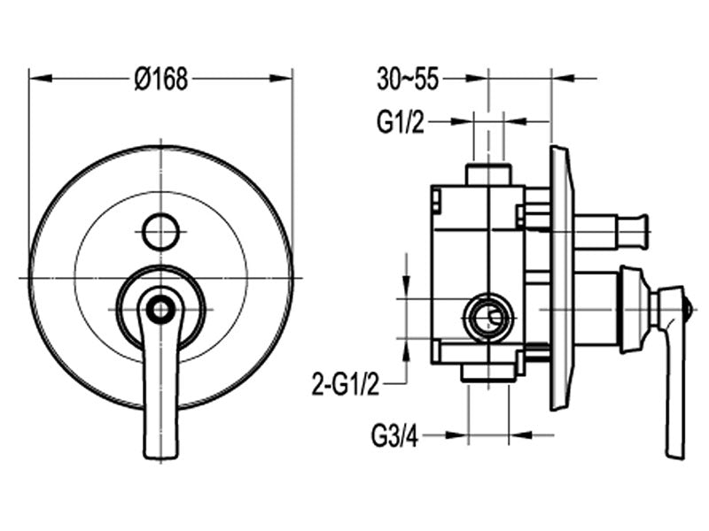 Liberty Shower Divert Mixer-Shower Mixer-Contemporary Tapware