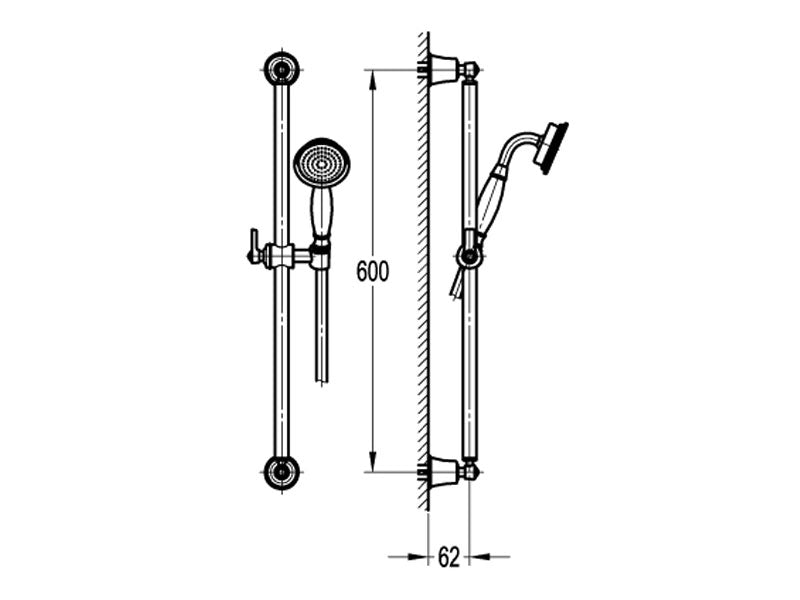 Liberty Slide Shower 1 Function Handshower-Shower Tower-Contemporary Tapware