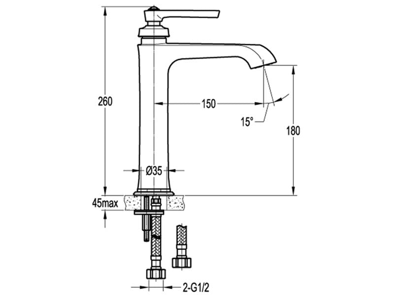 Liberty Tall Basin Mixer-Basin Mixer-Contemporary Tapware