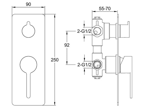 Loft Shower Divert Mixer Chrome-Shower Mixer-Contemporary Tapware