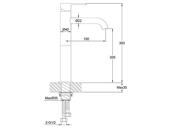 Loft Tall Basin Mixer Chrome-Basin Mixer-Contemporary Tapware