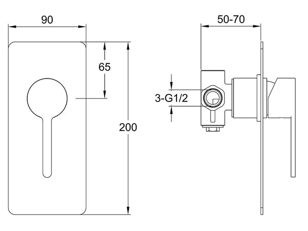 Loft Shower or Bath Mixer Chrome-Shower / Bath Mixer-Contemporary Tapware