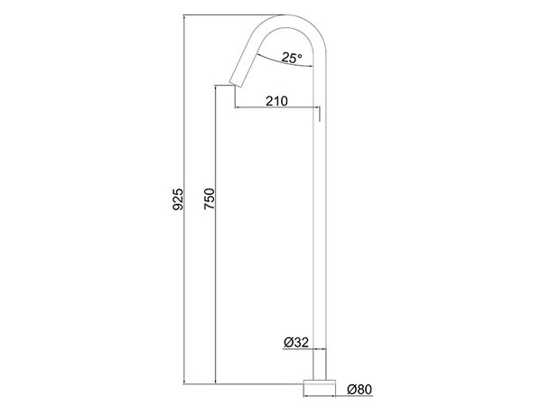 Loft Floor Mount Bath Spout Gun Metal-Bath Spout-Contemporary Tapware