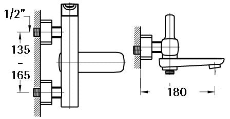 Modern Wall Mount Bath Mixer and Shower Set-Shower / Bath Mixer-Contemporary Tapware