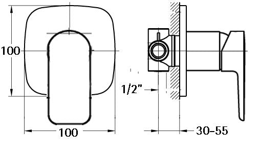 Modern Linea Shower or Bath Mixer-Shower / Bath Mixer-Contemporary Tapware