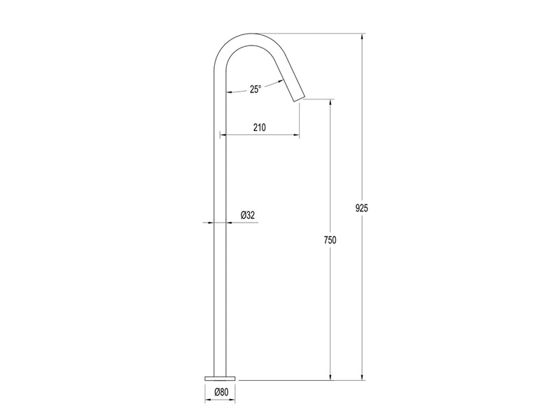 Scarab Floor Mount Bath Spout-Bath Spout-Contemporary Tapware