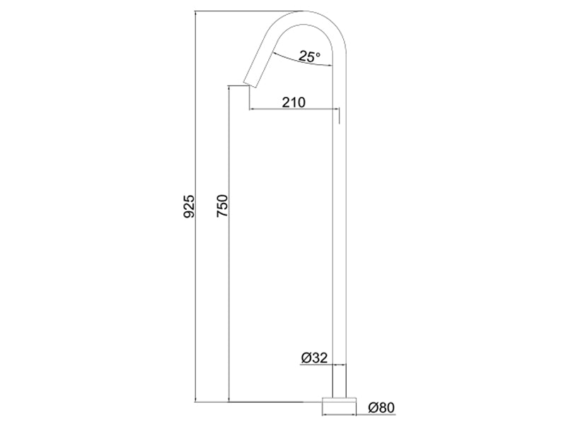 Urban Floor Mount Bath Spout-Bath Spout-Contemporary Tapware