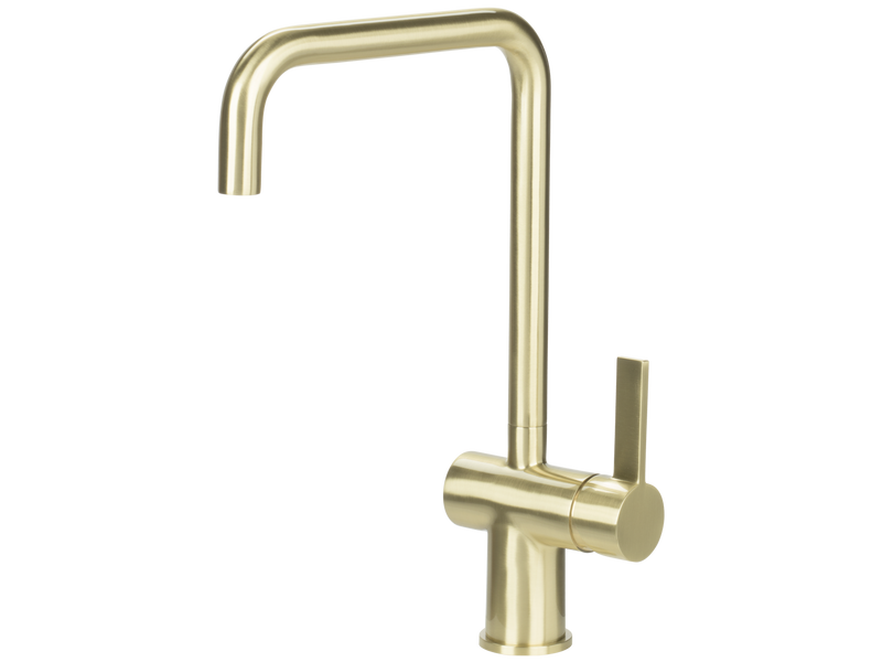 Urban Gooseneck Brushed Gold Kitchen Mixer-Kitchen Mixer-Contemporary Tapware