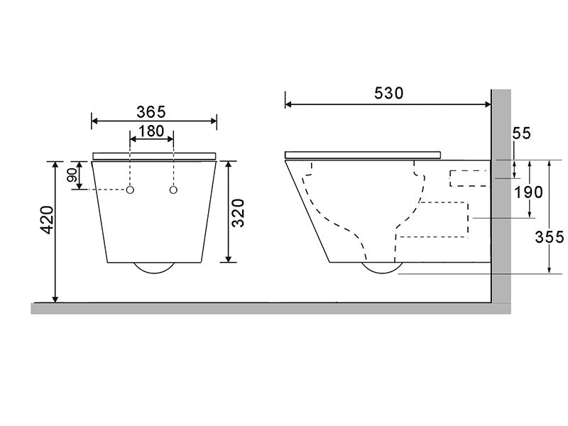 Vivo Verotti Wall Hung Pan Thick Seat Rimless-Toilet-Contemporary Tapware