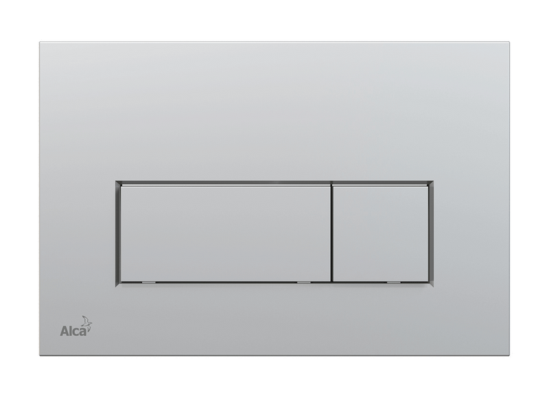 Alcaplast frameless cistern + brushed chrome faceplate-Toilet Faceplate-Contemporary Tapware