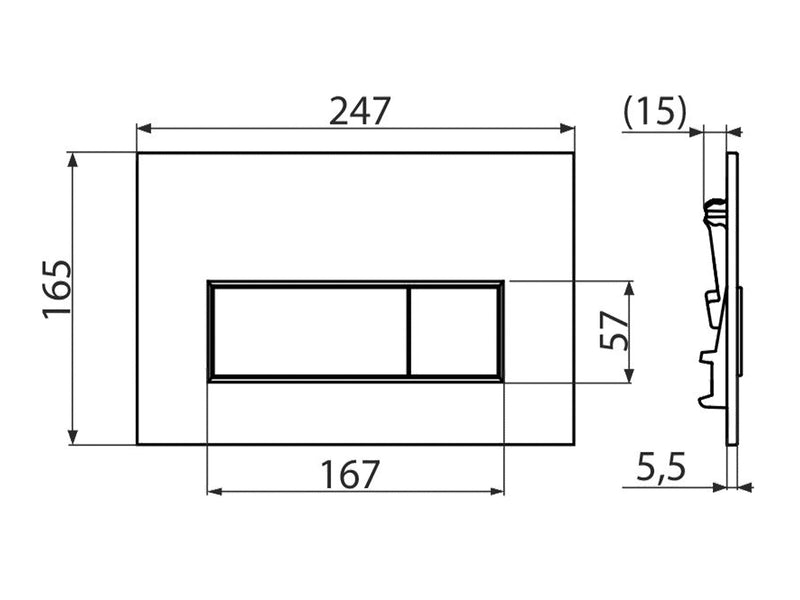 Alcaplast frameless cistern + black faceplate-Toilet Faceplate-Contemporary Tapware