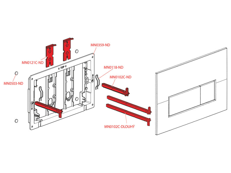 Alcaplast frameless cistern + black faceplate-Toilet Faceplate-Contemporary Tapware