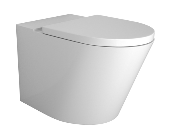 Vivo Floor Mounting Pan Thick Seat Rimless-Toilet-Contemporary Tapware