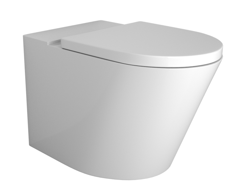 Vivo Floor Mounting Pan Thick Seat Rimless-Toilet-Contemporary Tapware