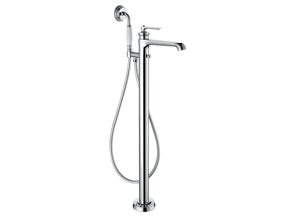 Liberty Floor mounted bath filler CHROME-Bath Mixer-Contemporary Tapware