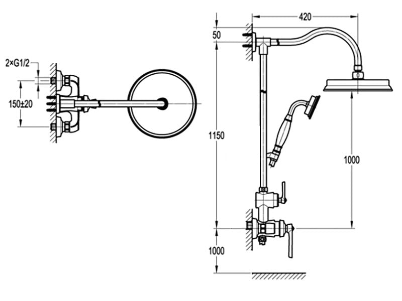 Liberty Shower Tower With Mixer-Shower Tower-Contemporary Tapware