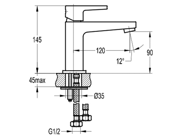 Nova/Vivid Std Basin Mixer-Basin Mixer-Contemporary Tapware