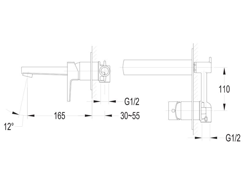 Nova/Vivid Wall Mount Basin Mixer-Basin Mixer-Contemporary Tapware