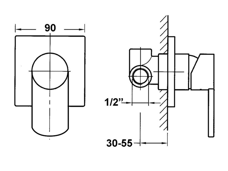 Nova/Vivid Shower Or Bath Mixer-Shower / Bath Mixer-Contemporary Tapware