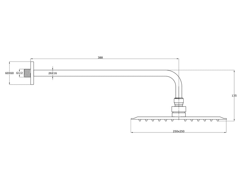 Flint Rain Shower With Wall Arm-Shower Head-Contemporary Tapware