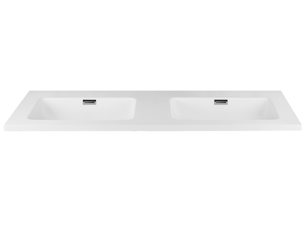 Kzoao 1200mm honed white dual bowl Lexus top-Basin-Contemporary Tapware