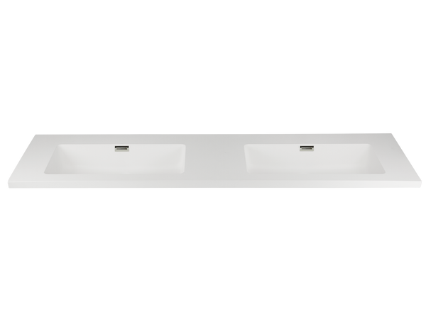 Kzoao 1600mm honed white dual bowl Lexus top-Basin-Contemporary Tapware