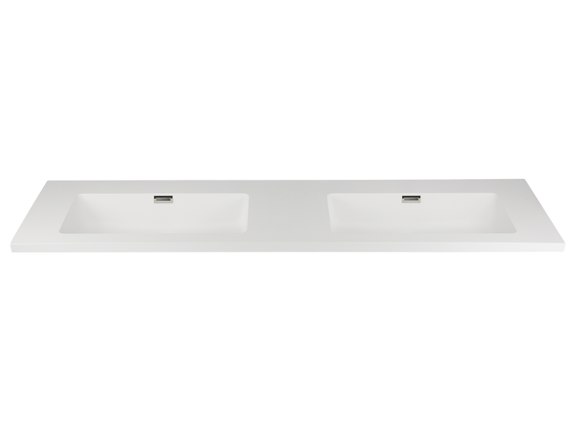 Kzoao 1600mm honed white dual bowl Lexus top-Basin-Contemporary Tapware