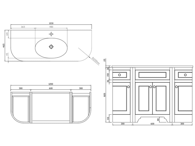 Kzoao 1200mm grey England freestanding vanity-Vanity-Contemporary Tapware